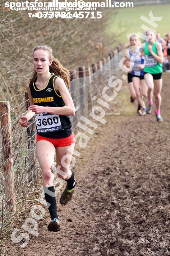 Girls under-15s, 2020 British Athletics Inter Counties Cross Country Champs., Prestwold Hall, Loughborough. Photo: David T. Hewitson/Sports for All Pics
